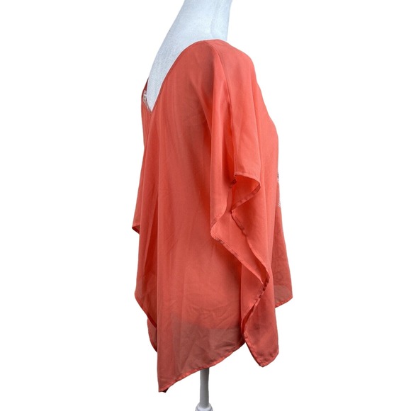 Blue pepper blouse Kaftan Women Small Coral Blue Tribal Southwestern‎ - Picture 4 of 13